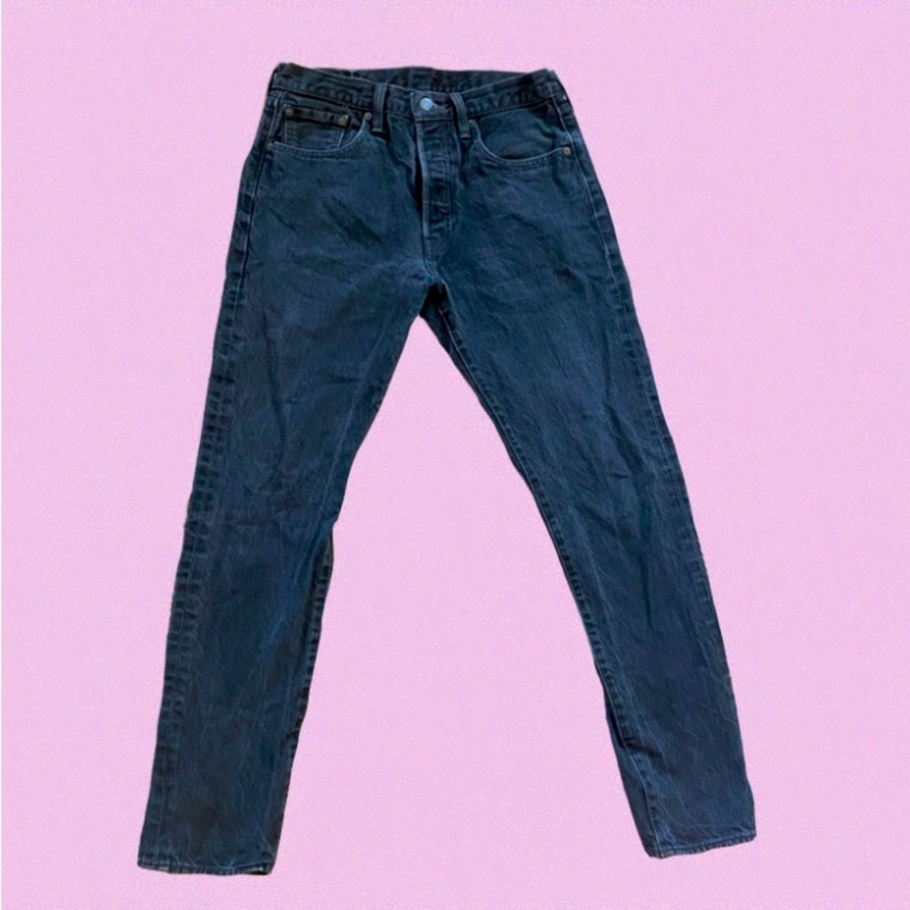 Vintage Levi’s 501 black skinny straight leg jeans